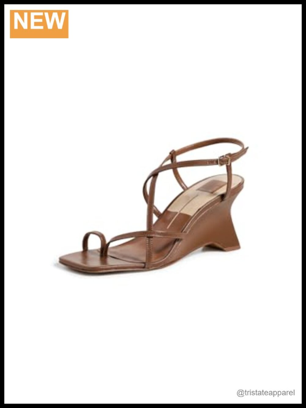Dolce Vita Aylee Leather Wedge Sandals Cushioned Footbed 3.25in Heel